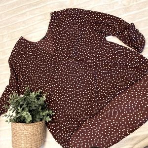 West Kei Burgundy/Cream Wrap Blouse, *reposh*